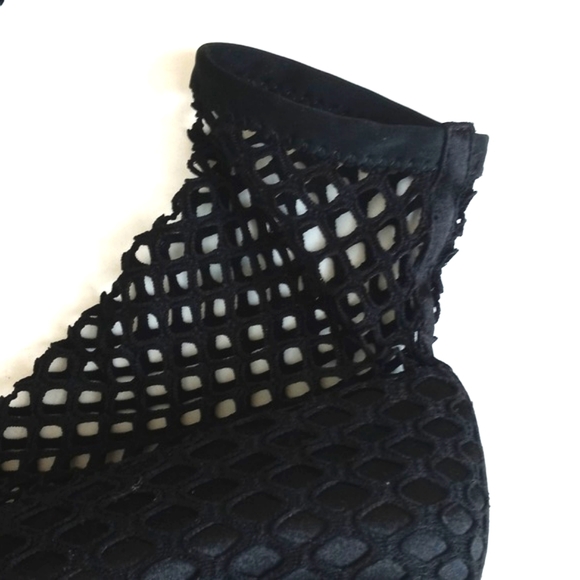 Gorgeous Zara Black Fishnet and Satin Trim Kitten Ankle Heel Boots 7.5 (38) - Picture 11 of 16